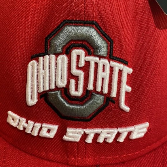Ohio State Buckeyes Flat Brim Mesh Trucker Snap Back Hat New - Picture 2 of 8